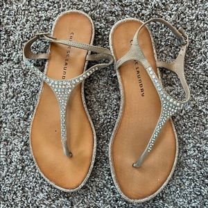 Rhinestone Thong Sandals